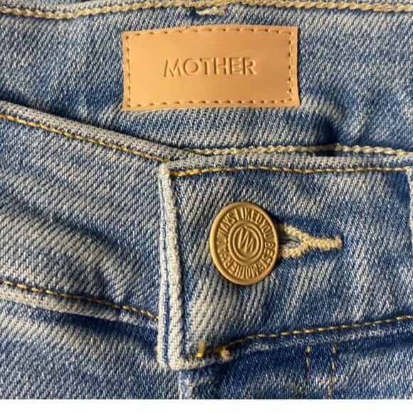 Mother The Insider Crop Step Fray Limited Edition Light Blue Denim Jeans 26 - Picture 12 of 16